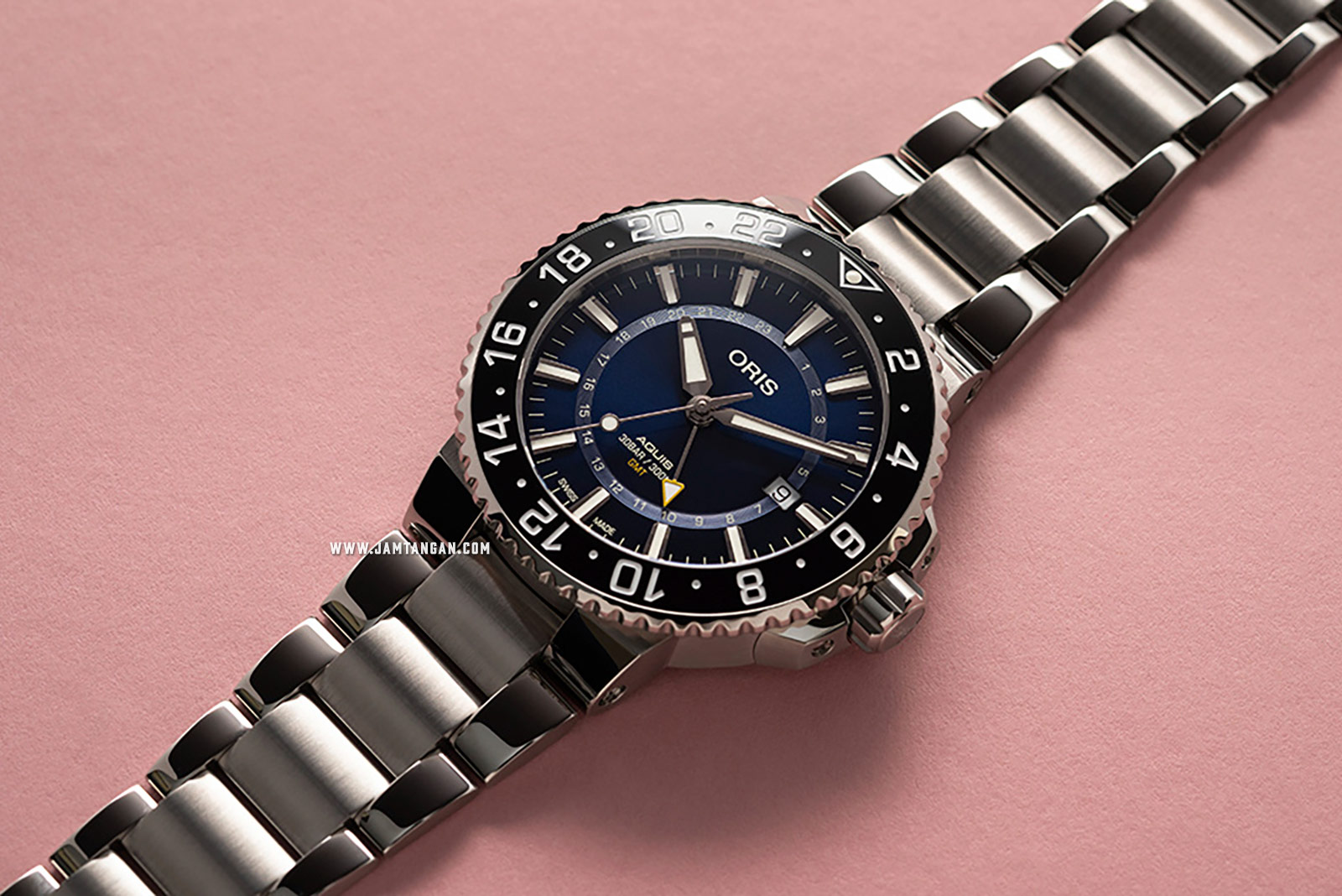 Oris Aquis GMT Date 798 7754 4135 MB Blue Dial Stainless Steel Strap Machtwatch